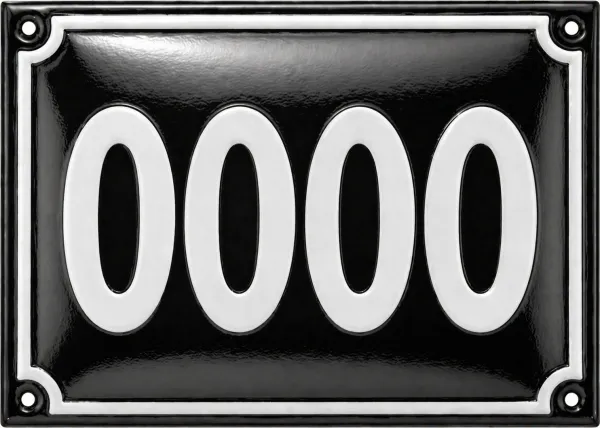 Smaltované domovní číslo černo bílé